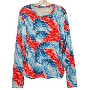 SILVER BAIT Top XL Stars Red White Blue Patriotic Stretchy Fishing Boating